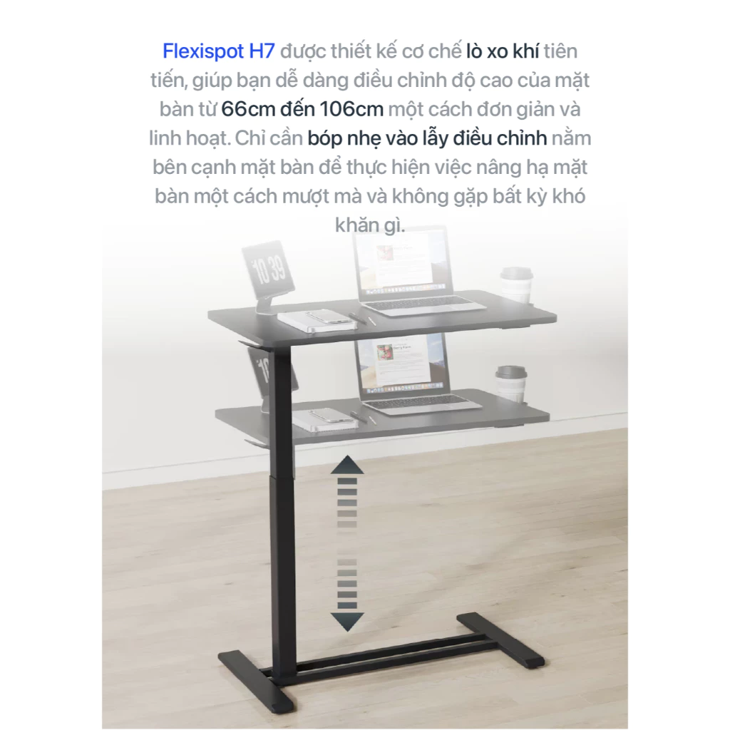 Bàn Làm Việc Di Động Điều Chỉnh Độ Cao DERGO Flexispot H7 - Ảnh 7