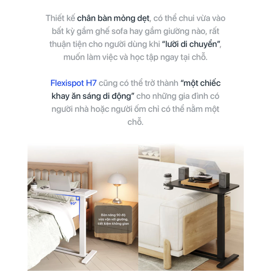 Bàn Làm Việc Di Động Điều Chỉnh Độ Cao DERGO Flexispot H7 - Ảnh 5