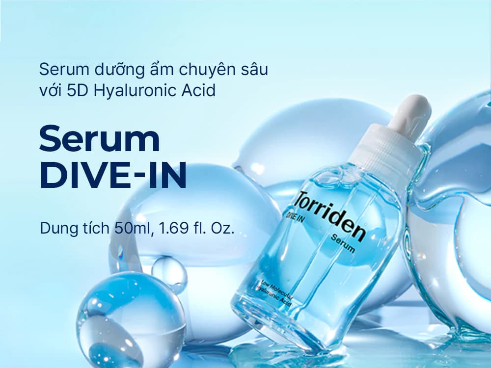 Serum DIVE IN chứa Hyaluronic Acid, 50ml, 50ml+50ml, Serum