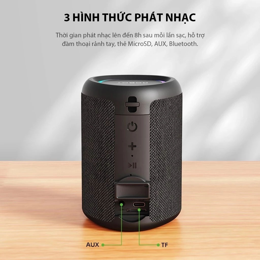 Loa Bluetooth Mini HM-805,Loa Bluetooth mini Có Đèn Led RGB Hỗ Trợ Kết Nối Thẻ Nhớ - Ảnh 3