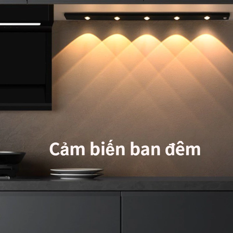 Đèn Led Cảm Ứng 20/30/40/60cm Để Tủ Quần Áo Tủ Bếp Có Thể Điều Chỉnh Độ Sáng Sạc USB Đèn Cảm Biến Chuyển Động