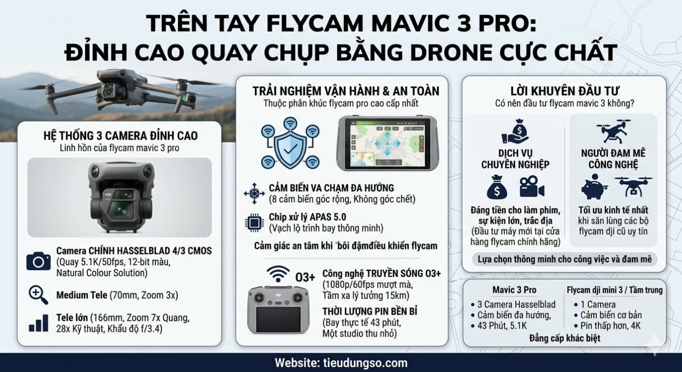 Trên Tay Flycam Mavic 3 Pro Đỉnh Cao Quay Chụp Bằng Drone Cực Chất